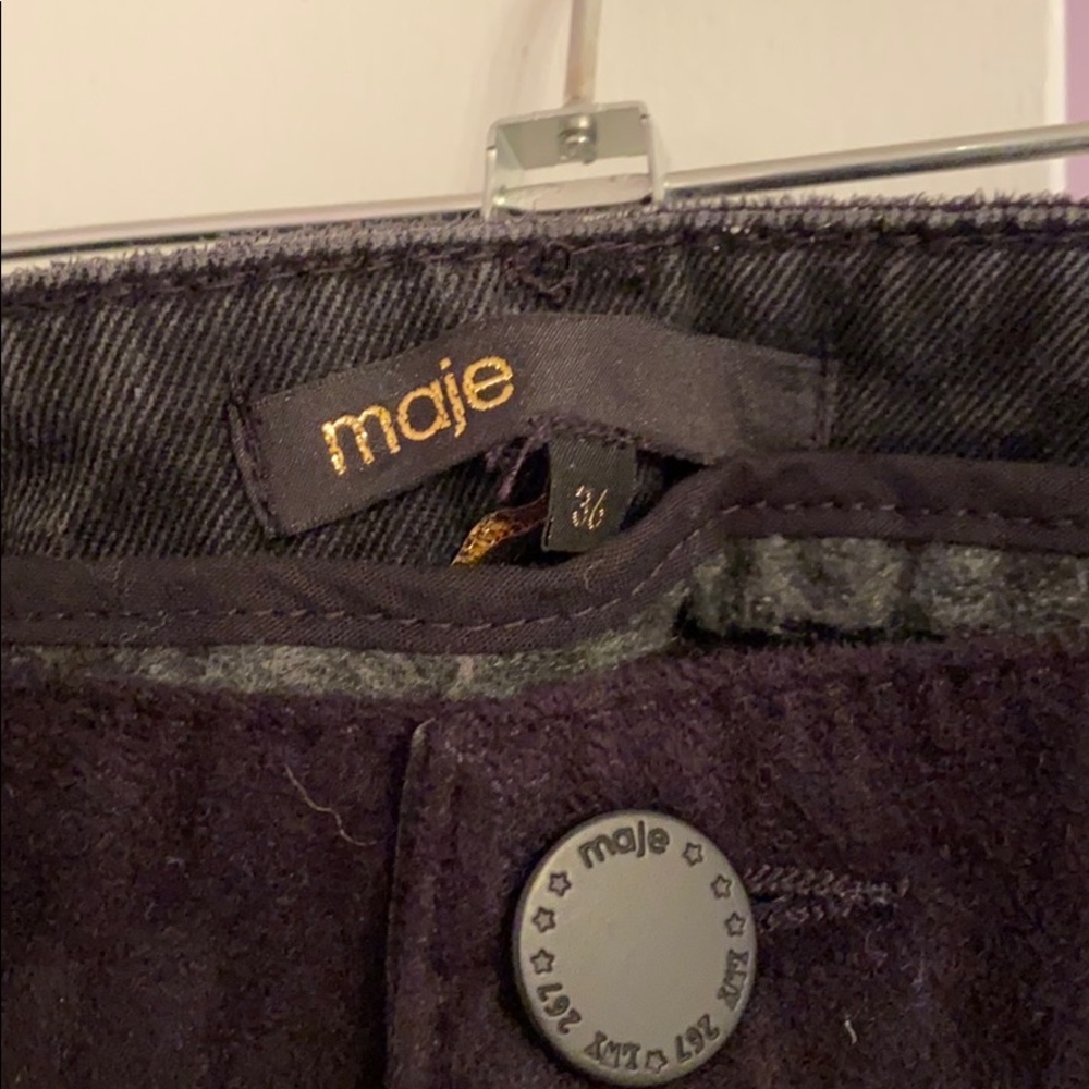 Maje H15 Pomo Black Faux Suede Yoke Skinny Jeans - Picture 3 of 6